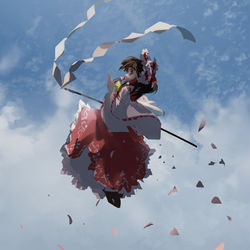 This is a pixiv picture whose title is 霊夢.
