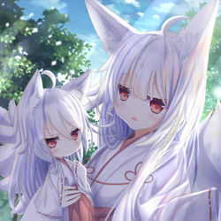 This is a pixiv picture whose title is TS狐娘は語られたい.