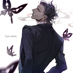 This is a pixiv picture whose title is 「よぉ、少年」.