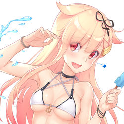 This is a pixiv picture whose title is 水着友軍支援を援護するっぽい.