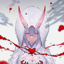 This is a pixiv picture whose title is 鬼の花嫁.