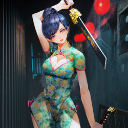 This is a pixiv picture whose title is 旗袍.