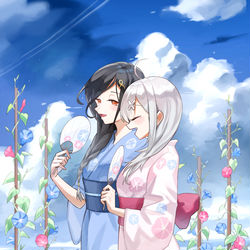 This is a pixiv picture whose title is 朝顔.