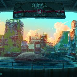 This is a pixiv picture whose title is 不自由が丘幻想.