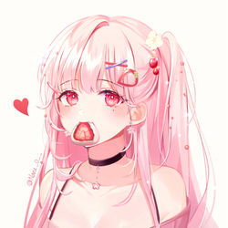 This is a pixiv picture whose title is イチゴ餅.