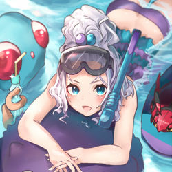 This is a pixiv picture whose title is 【サザナミダイビング！！】水着ホミカちゃん(*'ω'*).