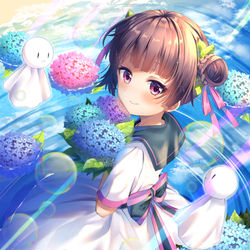 This is a pixiv picture whose title is 紫陽花.
