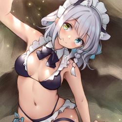 This is a pixiv picture whose title is メイドさんの休日.