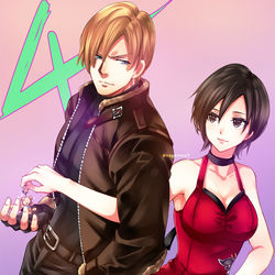 This is a pixiv picture whose title is リオンとエイダァ.