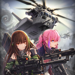 This is a pixiv picture whose title is M4A1 & ST AR-15.