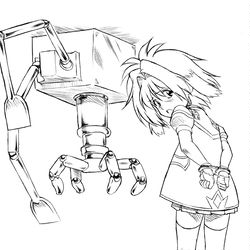 This is a pixiv picture whose title is ミント と スパンキング ロボット.