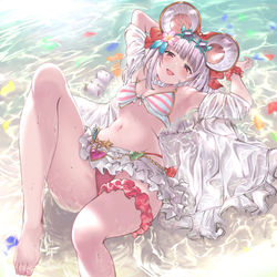 This is a pixiv picture whose title is 水着ビカラ.