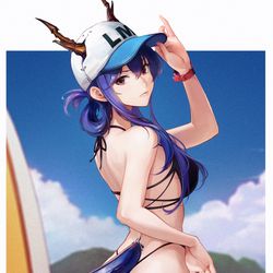 This is a pixiv picture whose title is 女游客C 下水前.