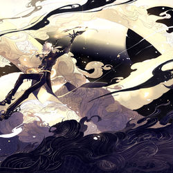 This is a pixiv picture whose title is 【仕事絵】睚眦【山海鏡花】.