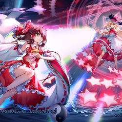 This is a pixiv picture whose title is 東方LostWord絵札『紅夢の魔女』.