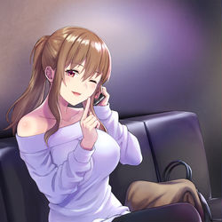 This is a pixiv picture whose title is カラオケボックスにて夜のお泊り交渉.