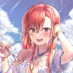 This is a pixiv picture whose title is 夏葉・・・おめでとう・・・.