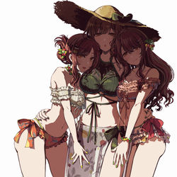 This is a pixiv picture whose title is 水着アルストロメリア.