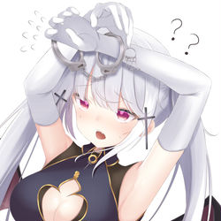 This is a pixiv picture whose title is 手錠をはめたら取れなくなっちゃった悪魔サティンちゃん.