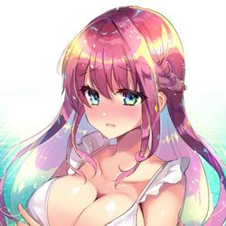 This is a pixiv picture whose title is 水着が小さい女の子.