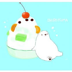 This is a pixiv picture whose title is しろくましろくま.