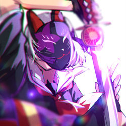 This is a pixiv picture whose title is 狐ヶ咲甘色 推して参る.