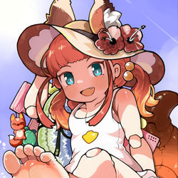 This is a pixiv picture whose title is 泳装狐狐.