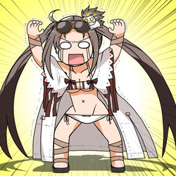 This is a pixiv picture whose title is 北欧夫妻に完全敗北してか弱いコアリクイになるパイセン.