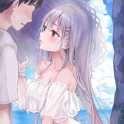 This is a pixiv picture whose title is 目閉じて。.