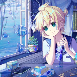 This is a pixiv picture whose title is 玻璃热带鱼.