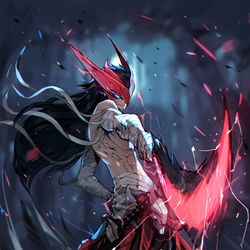 This is a pixiv picture whose title is League of Legends "YONE".