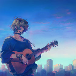 This is a pixiv picture whose title is 日暮れ/夜明け.
