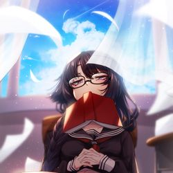 This is a pixiv picture whose title is 眠そうな新田さん.