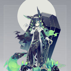 This is a pixiv picture whose title is 墓守.