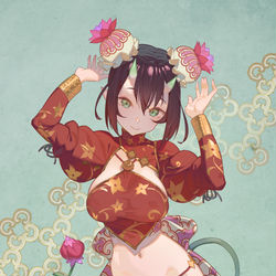 This is a pixiv picture whose title is 中華風サキュバス.