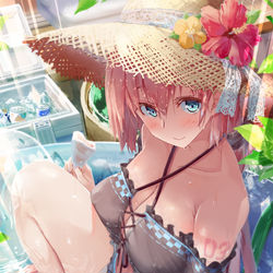 This is a pixiv picture whose title is ルカさんに涼んでもらいました。.