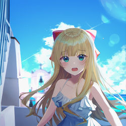 This is a pixiv picture whose title is SANTORINI♥.