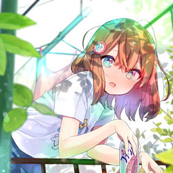 This is a pixiv picture whose title is 幼馴染と夏.