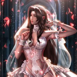 This is a pixiv picture whose title is Bride Aerith.