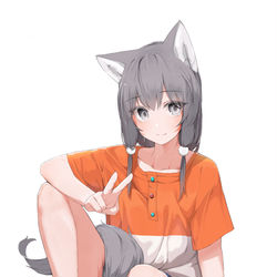 This is a pixiv picture whose title is ひかえめオオカミピース.