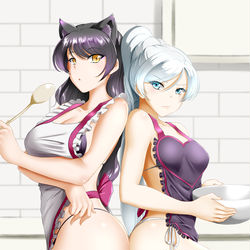 This is a pixiv picture whose title is RWBY Blake and Weiss.