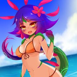 This is a pixiv picture whose title is 水着ニーコちゃん.