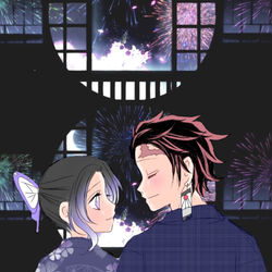 This is a pixiv picture whose title is 炭しの 花火イラスト.