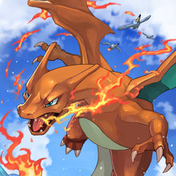This is a pixiv picture whose title is リザードン.