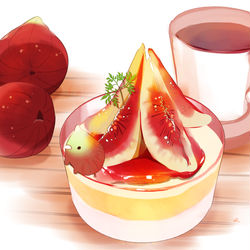 This is a pixiv picture whose title is いちじくチーズケーキ.