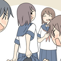 This is a pixiv picture whose title is 「残念スパッツも穿いてまーす、また引っかかったー」.