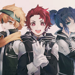This is a pixiv picture whose title is 鬼滅 X Dグレ.