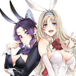 This is a pixiv picture whose title is バニーガールココロとしのぶ.