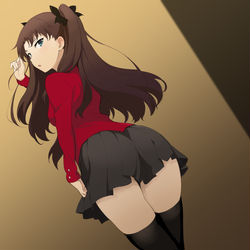 This is a pixiv picture whose title is アニメ塗りで遠坂凛.
