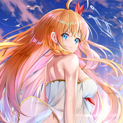 This is a pixiv picture whose title is ぺコリーヌと二人きりビーチ.